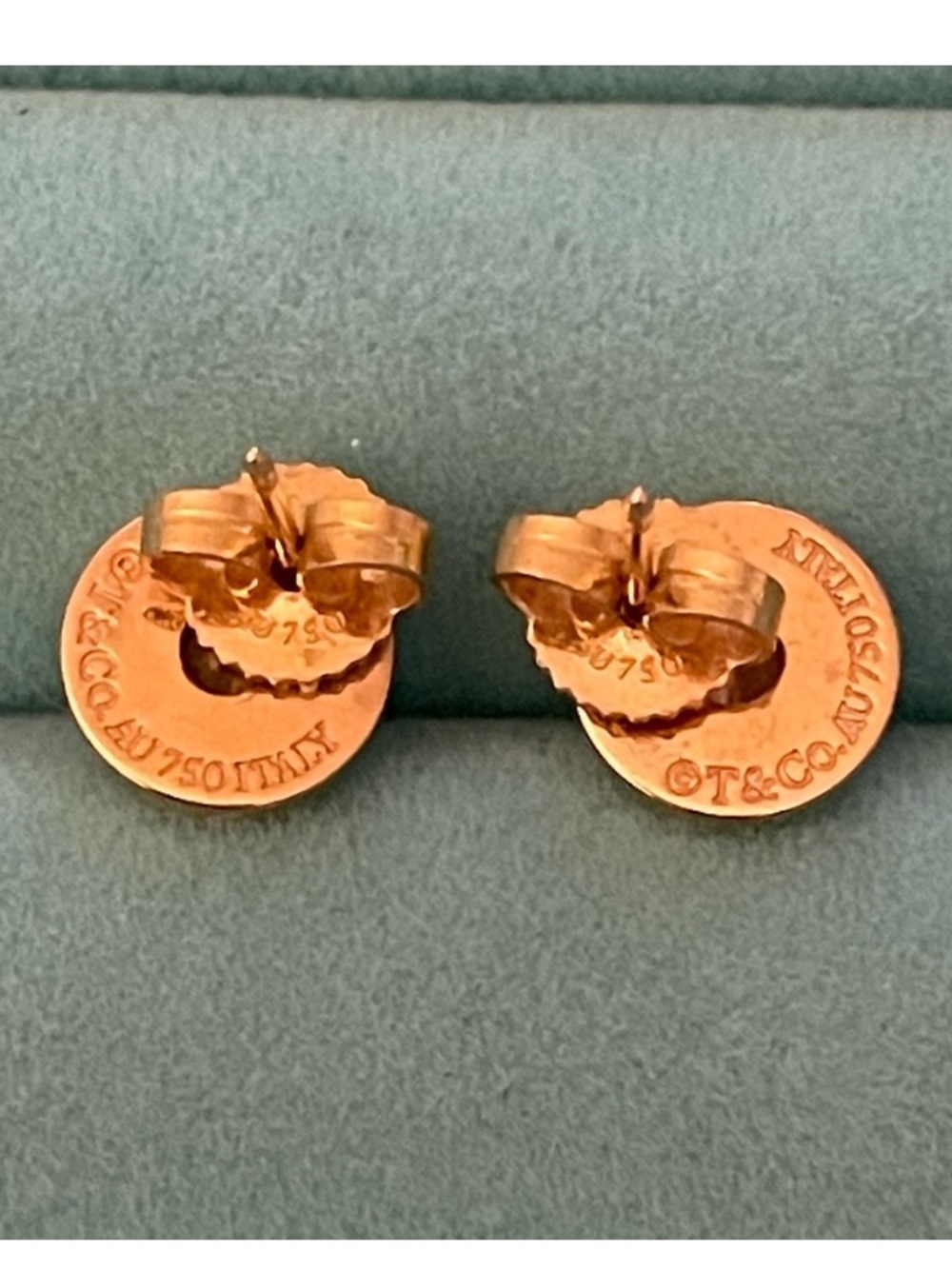 Tiffany & co diamond rose gold 1837 circle stud earrings - Picture 4 of 8